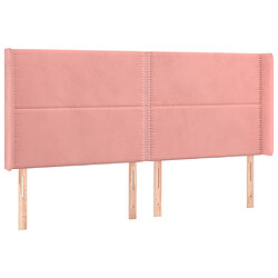 Maison Chic Tête de lit moderne avec oreilles pour chambre - Décoration de lit Rose 203x16x118/128 cm Velours -MN25836