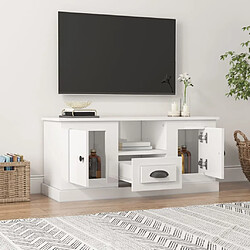 Avis Maison Chic Meuble TV scandinave - Banc TV pour salon blanc brillant 100x35,5x45 cm bois d'ingénierie -MN12291