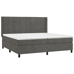 Avis Maison Chic Lit Adulte - Lit simple Lit à sommier tapissier et matelas moelleux - Meuble de Chambre - Gris foncé 200x200cm Velours -MN72809