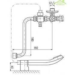 Rav Robinet mélangeur basse pression pour baignoire ou douche en chrome à long bec