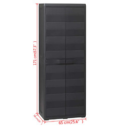 vidaXL Armoire de rangement de jardin avec 3 étagères Noir pas cher