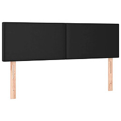 Maison Chic Lot de 2 Têtes de lit design pour chambre - Décoration de lit Noir 72x5x78/88 cm Similicuir -MN17562