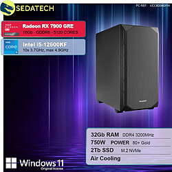 Sedatech PC Gamer Silent Silent • Intel i5-12600KF • RX 7900 GRE • 32Go RAM • 2To SSD M.2 • Windows 11