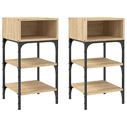 vidaXL Tables de chevet 2 pcs chêne sonoma 35x34,5x70 cm