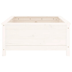 Avis vidaXL Jardinière blanc 82,5x82,5x39 cm bois massif de pin