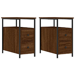 Maison Chic Lot de 2 Tables de chevet - Tables de Nuit chêne marron 30x60x60cm bois d'ingénierie