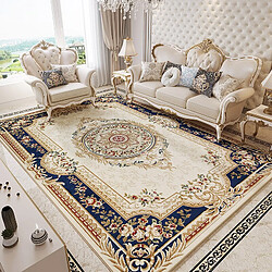 Universal Tapis de salon en polypropylène de style européen 1200 * 1700mm Maison Grande chambre à coucher Tapis Lampe Table basse de luxe Tapis complet | Tapis(Le noir)