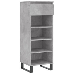 Maison Chic Armoire à Chaussures Gris béton,Meuble de Rangement à Chaussures 40x36x105 cm Bois d'ingénierie -MN64903