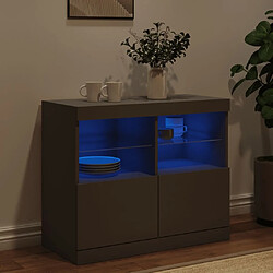 Acheter Maison Chic Commode Buffet - Meuble de rangement avec lumières LED noir 81x37x67 cm -GKD76884