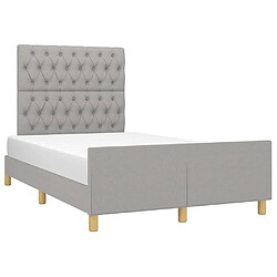 Avis Maison Chic Lit adulte - Cadre Structure de lit avec tête de lit Contemporain Gris clair 120x200 cm Tissu -MN52196