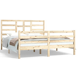 vidaXL Cadre de lit sans matelas bois massif 160x200 cm