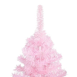 vidaXL Arbre de Noël artificiel pré-éclairé et boules rose 180 cm PVC