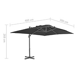 vidaXL Parasol de jardin en porte-à-faux et poteau en aluminium pas cher