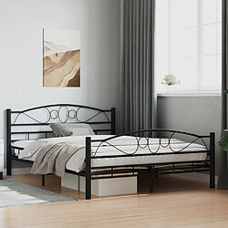 vidaXL Cadre de lit sans matelas noir acier 140x200 cm