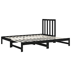 Acheter vidaXL Lit coulissant sans matelas noir 2x(90x200) cm