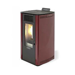 Qlima Poêle à granulés 8,24 kW rouge + télécommande chauffage maison eleonora 74