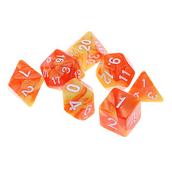 Acheter 14pcs Dés Double Couleur Jeux de Rôle Donjons et Dragons D4 D6 D8 D10 D12 D20 Polyédrique Jeu de Dés - Jaune Orange et Rose Rouge Blanc