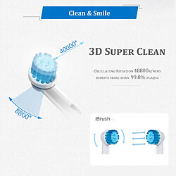 Avis Universal Brosse à dents électrique 5 modes Technologie Bluetooth Détection de position 360 Smart Ring Brosse à dents de nettoyage avancée(blanche)