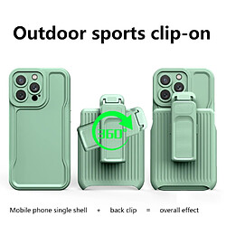 Coque en TPU anti-chocs avec béquille à clip amovible pour votre iPhone 14 Pro - Vert matcha