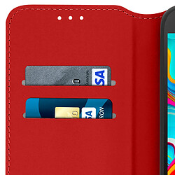 Avizar Housse Samsung Galaxy A2 Core Étui Folio Portefeuille Fonction Support Rouge pas cher