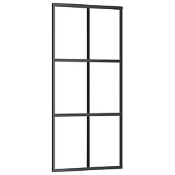 vidaXL Porte coulissante Verre ESG et aluminium 90x205 cm Noir