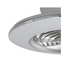 Luminaire Center Plafonnier ventilateur Alisio Argent, blanc 1 ampoule 16,5cm pas cher