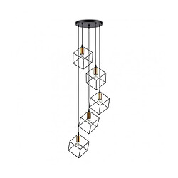 Ideal Lux Suspension Ice Métal Noir 5 ampoules 60cm