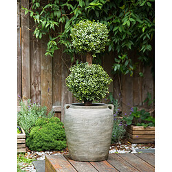 Beliani Pot de fleurs en terre cuite d 40 cm gris KERRIA