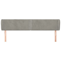 Avis Maison Chic Tête de lit scandinave avec oreilles,meuble de chambre Gris clair 183x23x78/88 cm Velours -MN52889