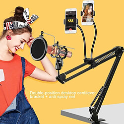 Acheter Wewoo Support microphone Double téléphone mobile K de la chanson 360 Degrés Direction Cantilever Multifonctionnel Paresseux Diffusion En Direct Bracket