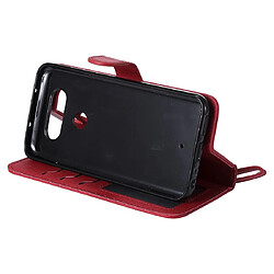 Acheter Wewoo Housse Coque Pour LG G8 ThinQ Solid Color Horizontal Flip de protection avec support et fentes cartes et portefeuille et cadre photo et lanière rouge