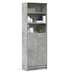 vidaXL Buffet haut avec LED gris béton 69x32,5x200cm bois d’ingénierie