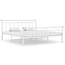 vidaXL Cadre de lit sans matelas blanc métal 200x200 cm