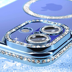 Avis Avizar Coque Diamant pour iiPhone 16 Plus Protection MagSafe Contour Strass Bleu Clair