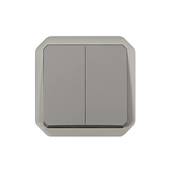 double bouton poussoir - volets roulants - gris - composable - legrand plexo 069539l