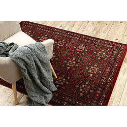 RUGSX Tapis en laine KASHQAI 4372 300 Fleurs, cadre bordeaux 80x160 cm pas cher