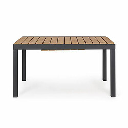 Mes Table de jardin extensible 140/200 cm en alu anthracite et bois