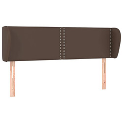 vidaXL Tête de lit avec oreilles Marron 147x23x78/88 cm Similicuir