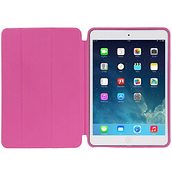 Wewoo Smart Case en cuir traité naturellement à 3 plis avec fonction veille / réveil et support pour iPad mini / mini 2 rétine (magenta)