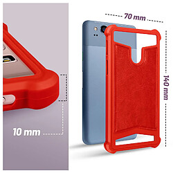 Avizar Coque Smartphone 4.3'' à 4.7'' Silicone Gel Coins Renforcés Dos Effet Cuir Rouge pas cher