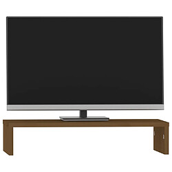 Avis vidaXL Support de moniteur Marron miel 50x27x10 cm Bois de pin solide