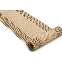 RUGSX TAPIS DE COULOIR SIZAL FLOORLUX modèle 20014 mais café 120 cm 120x210 cm