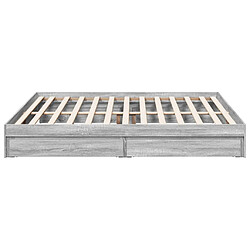 Acheter Vidaxl Cadre de lit et tiroirs sonoma gris 200x200cm bois d'ingénierie