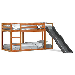 Vidaxl Lit superposé avec toboggan et échelle 90x190cm bois pin massif