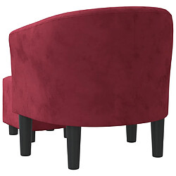 Acheter vidaXL Fauteuil avec repose-pied rouge bordeaux velours