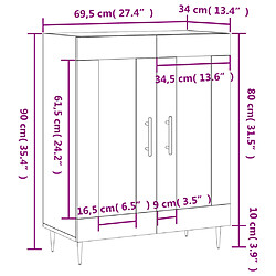 vidaXL Buffet noir 69,5x34x90 cm bois d'ingénierie pas cher