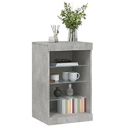 Maison Chic Commode Buffet - Meuble de rangement avec lumières LED gris béton 41x37x67 cm -GKD74866 pas cher