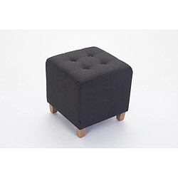 Avis Decoshop26 Tabouret bas repose-pieds pouf capitonné en tissu gris foncé pieds en bois 45x46 cm 10_0000060