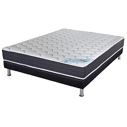 Ebac Matelas ressort + Sommier SR9 Deco 160x200 Rhodes - H. 24 cm - Soutien ferme 