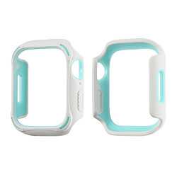 Coque en TPU double couleur, blanc/bleu pour votre Apple Watch Series 7 45mm